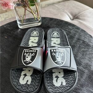 Raiders Black and Gray Slide Sandals